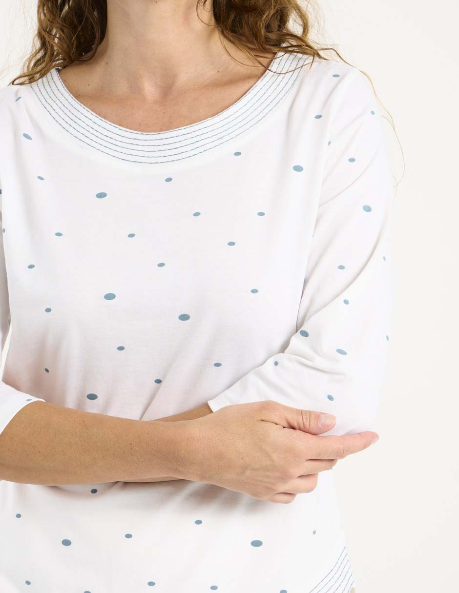 Playera manga 3/4 cuello redondo para mujer 5