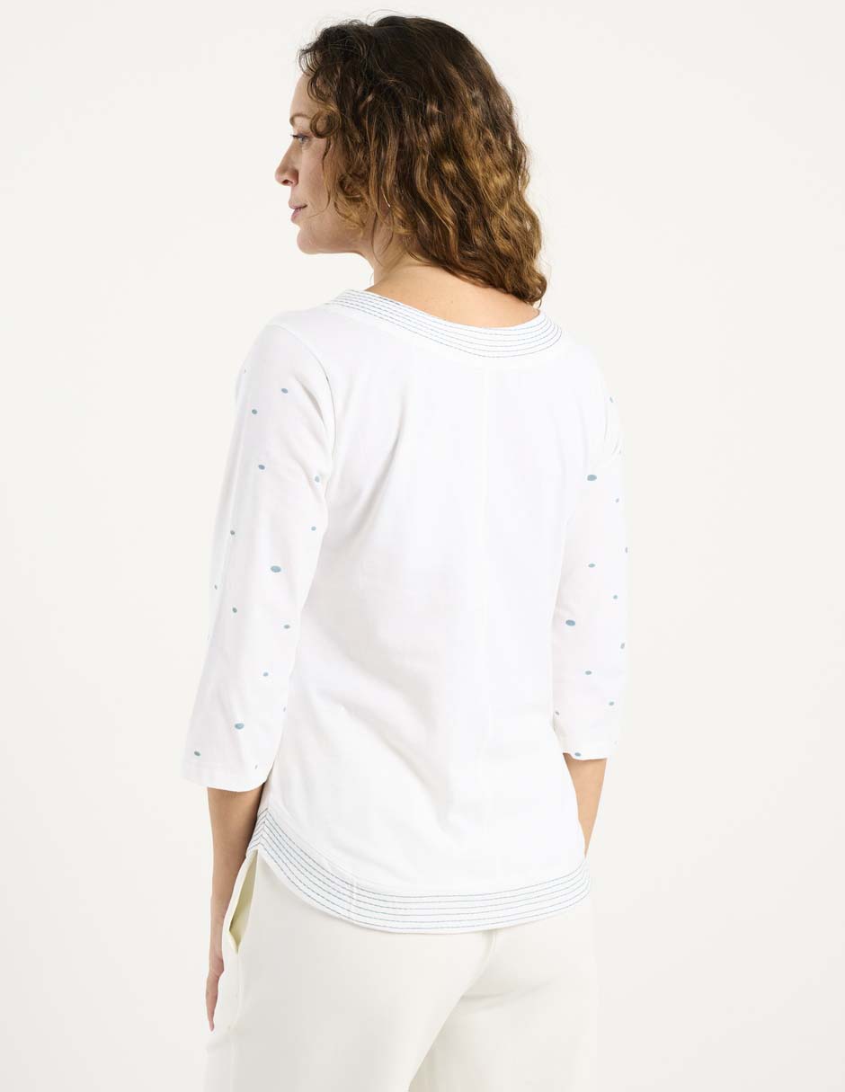 Playera manga 3/4 cuello redondo para mujer 6
