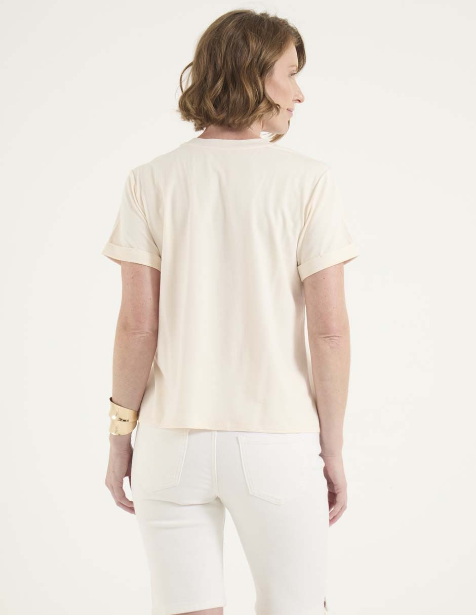 Playera manga corta cuello redondo para mujer 2