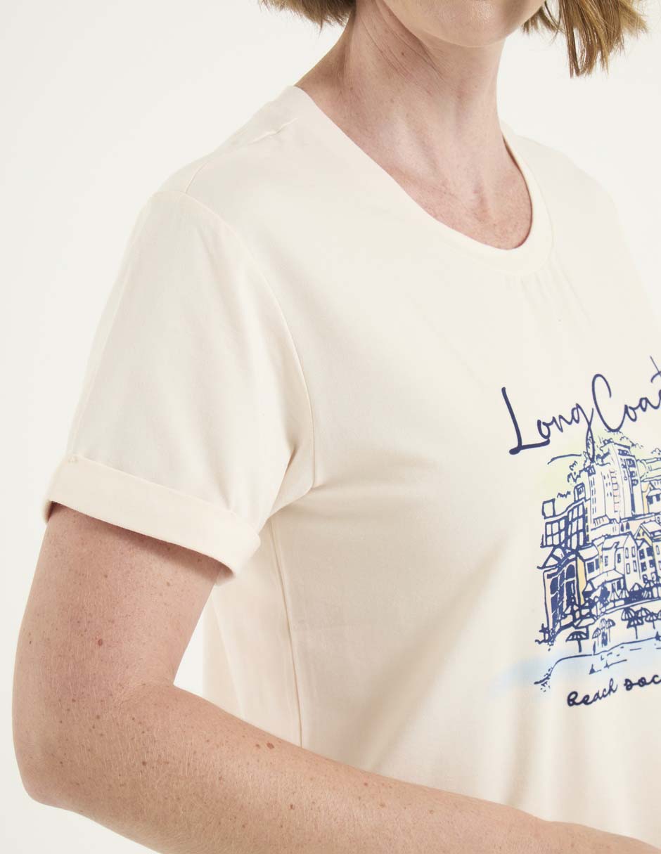 Playera manga corta cuello redondo para mujer 4