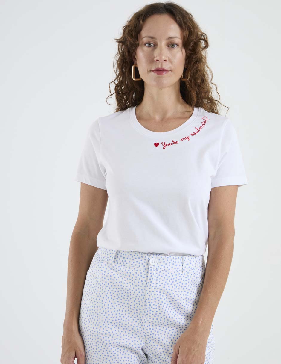 Playera manga corta cuello redondo para mujer Playera manga corta cuello redondo para mujer