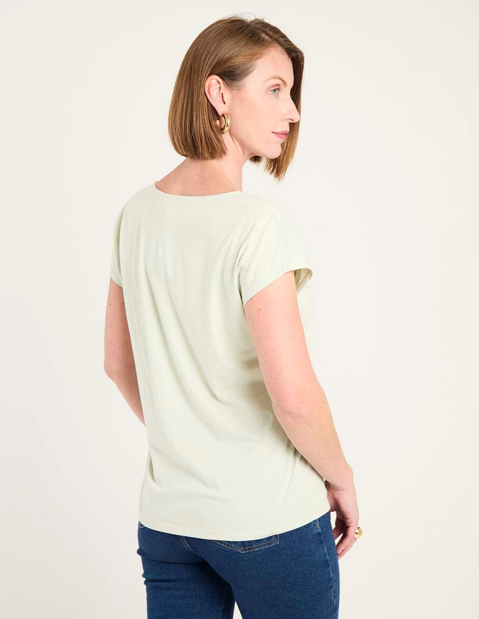 Playera manga corta cuello redondo para mujer 2