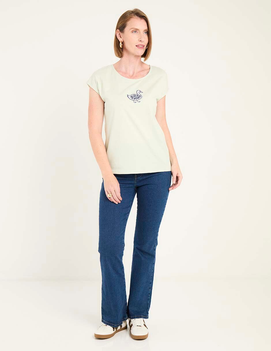 Playera manga corta cuello redondo para mujer 3