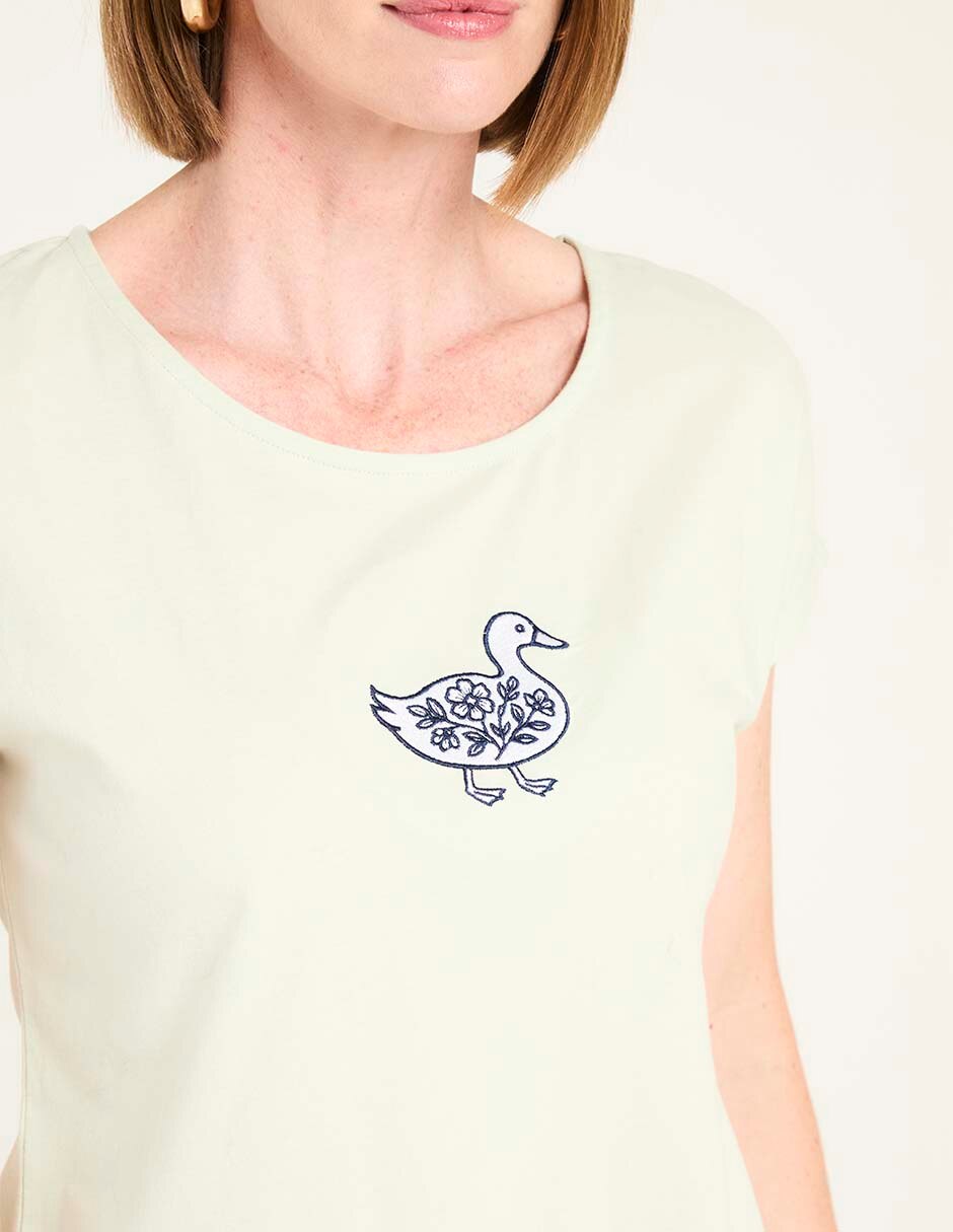Playera manga corta cuello redondo para mujer 4