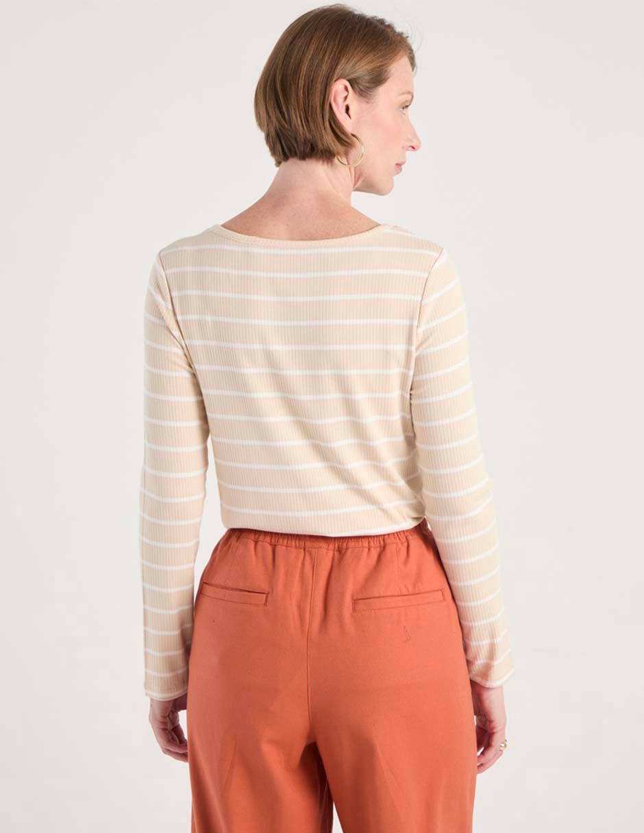 Playera manga larga cuello redondo para mujer 2