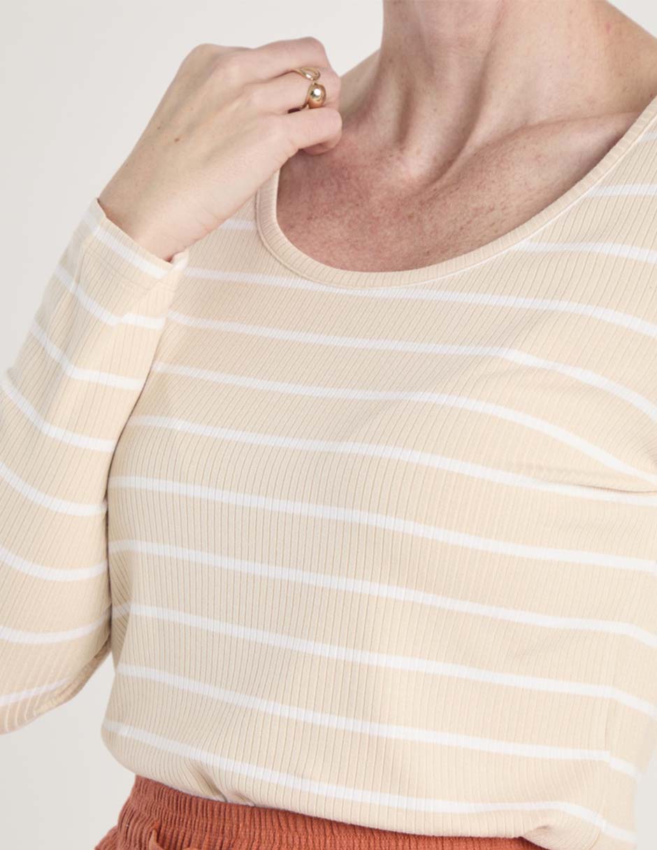Playera manga larga cuello redondo para mujer 4