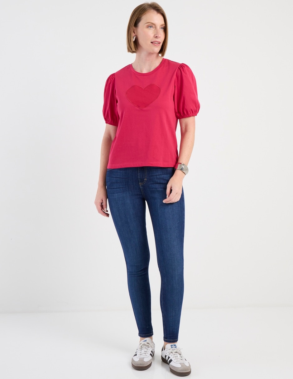 Playera manga al codo cuello redondo para mujer 3