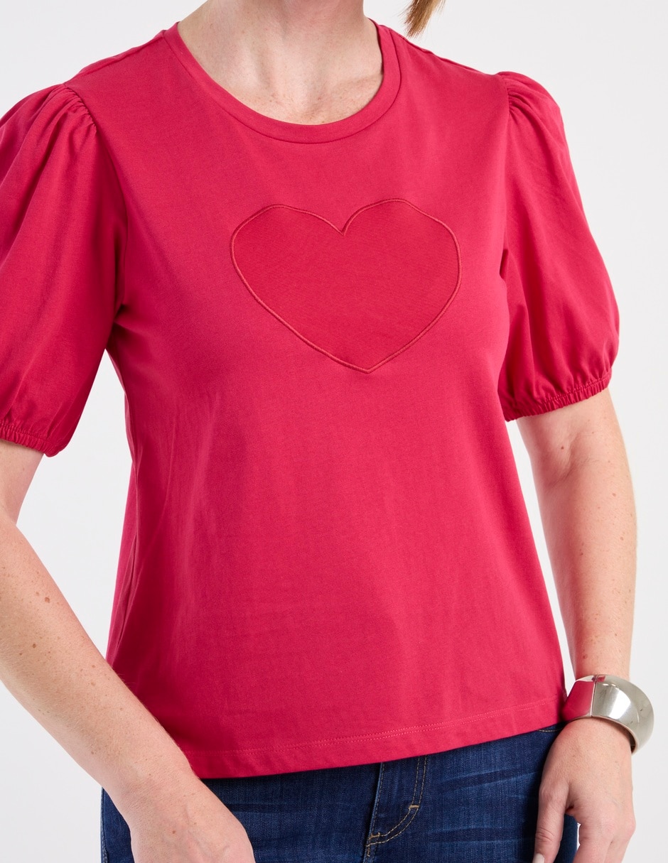 Playera manga al codo cuello redondo para mujer 4