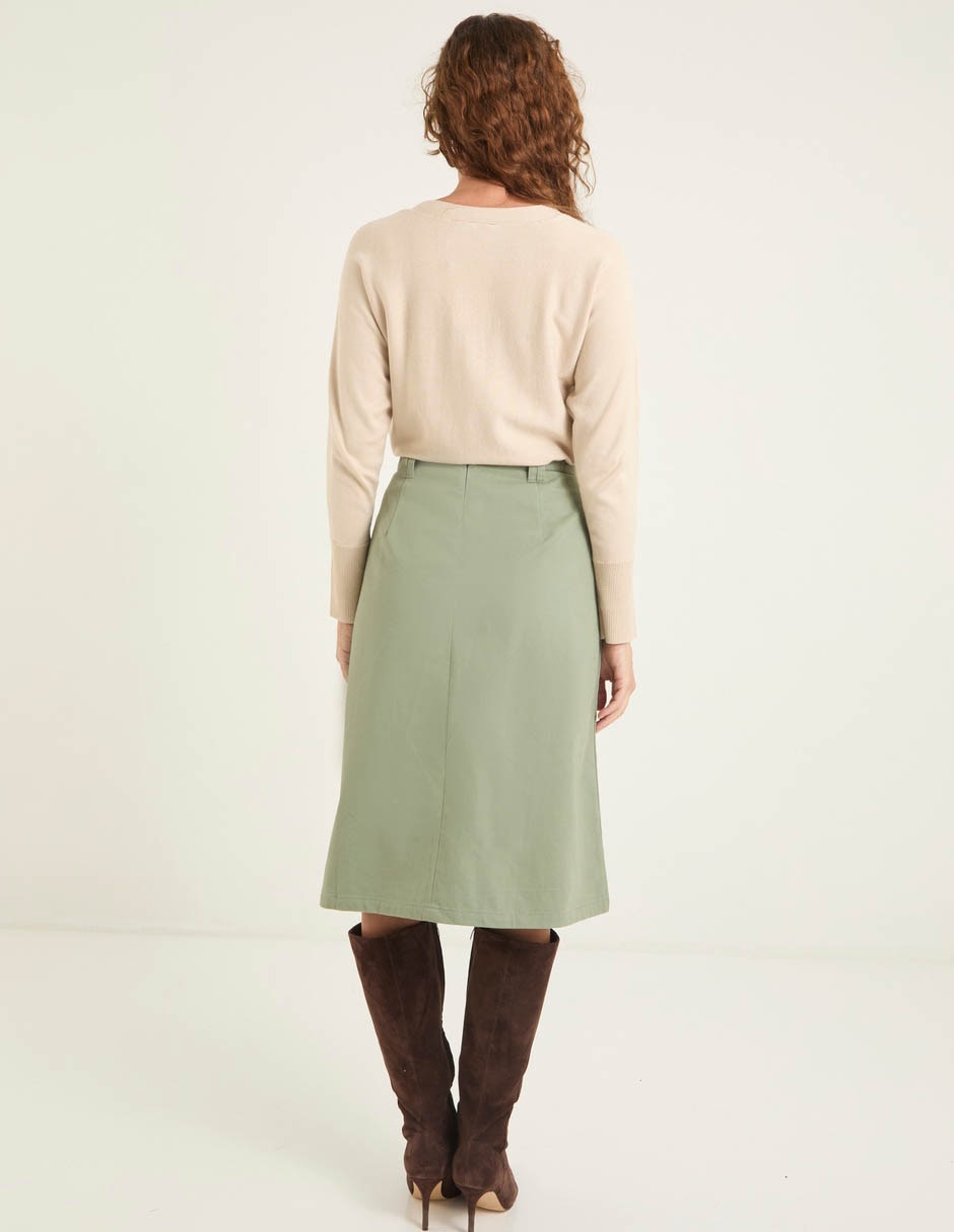 FALDA 3/4 WEEKEND, 36, EJÉRCITO LISO LI