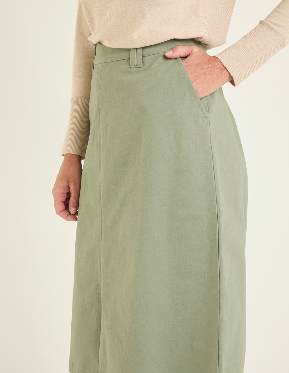 FALDA 3/4 WEEKEND, 36, EJÉRCITO LISO LI