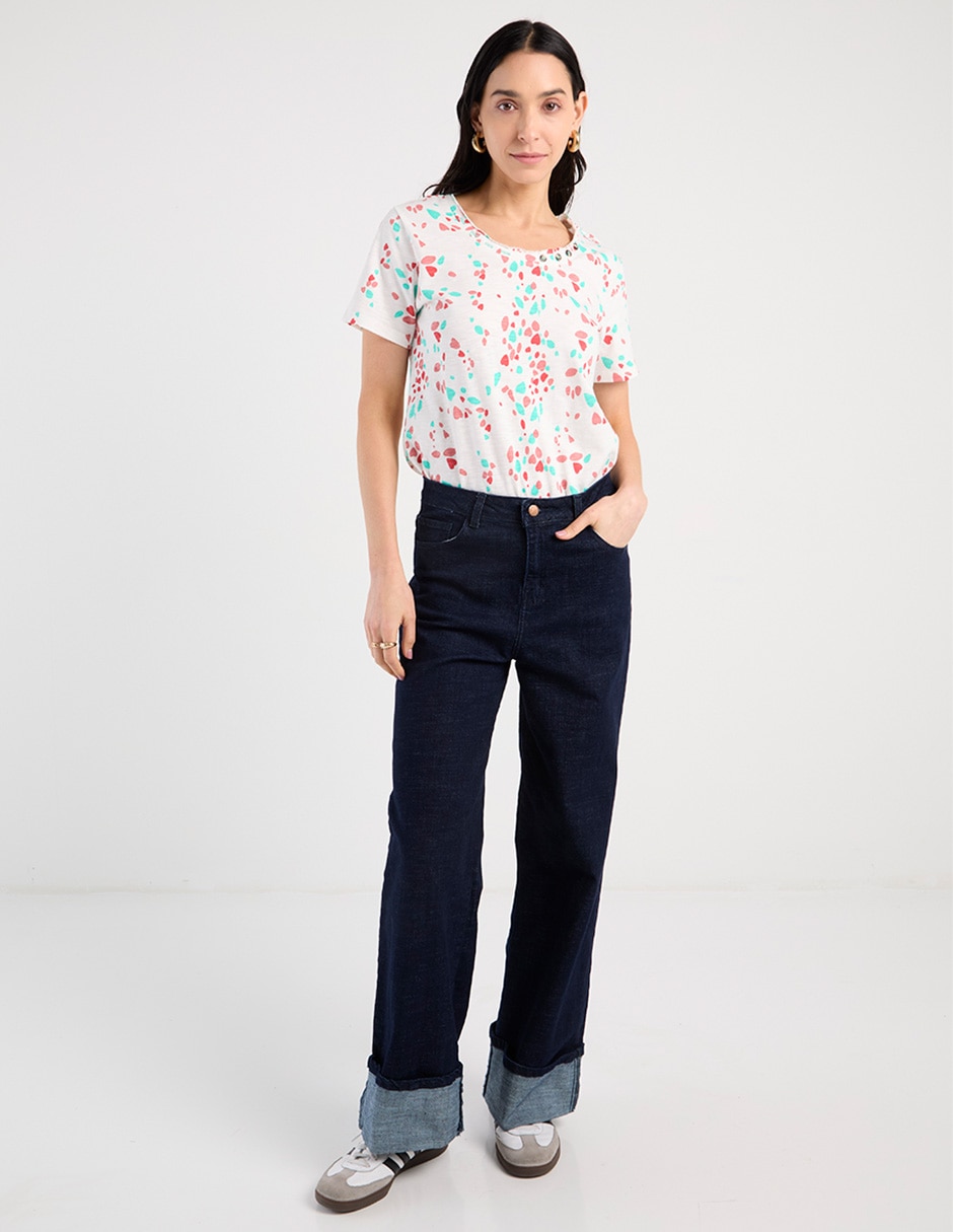 Playera manga corta cuello redondo para mujer 2