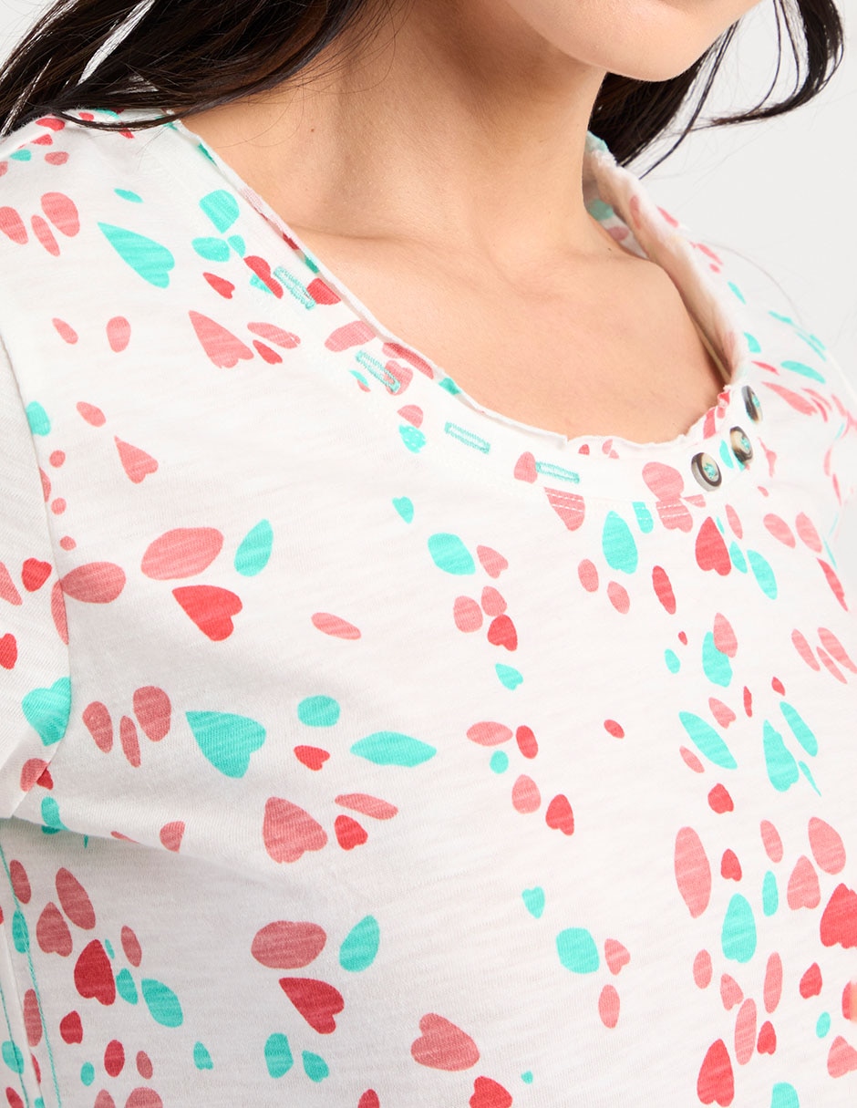 Playera manga corta cuello redondo para mujer 4