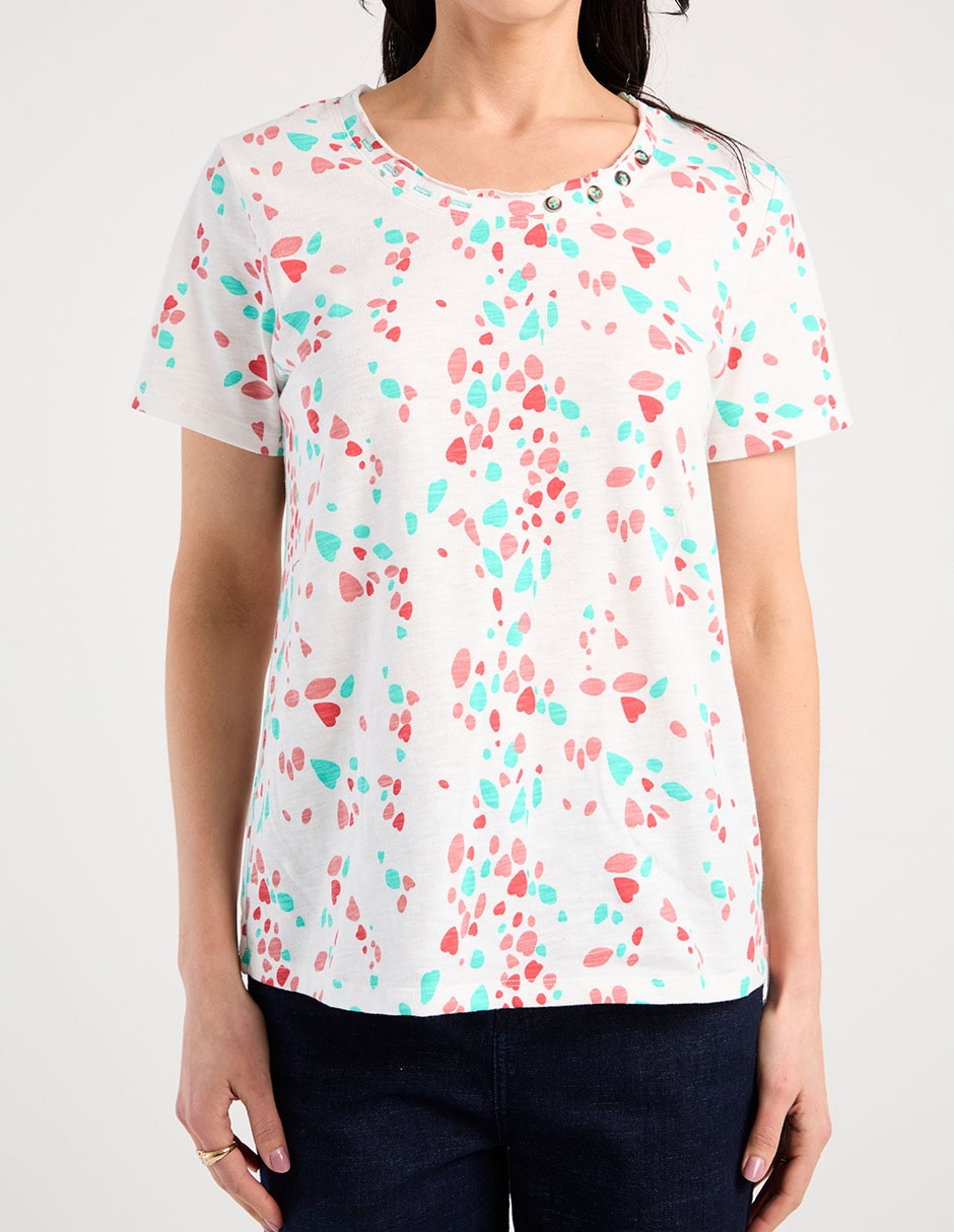 Playera manga corta cuello redondo para mujer 6