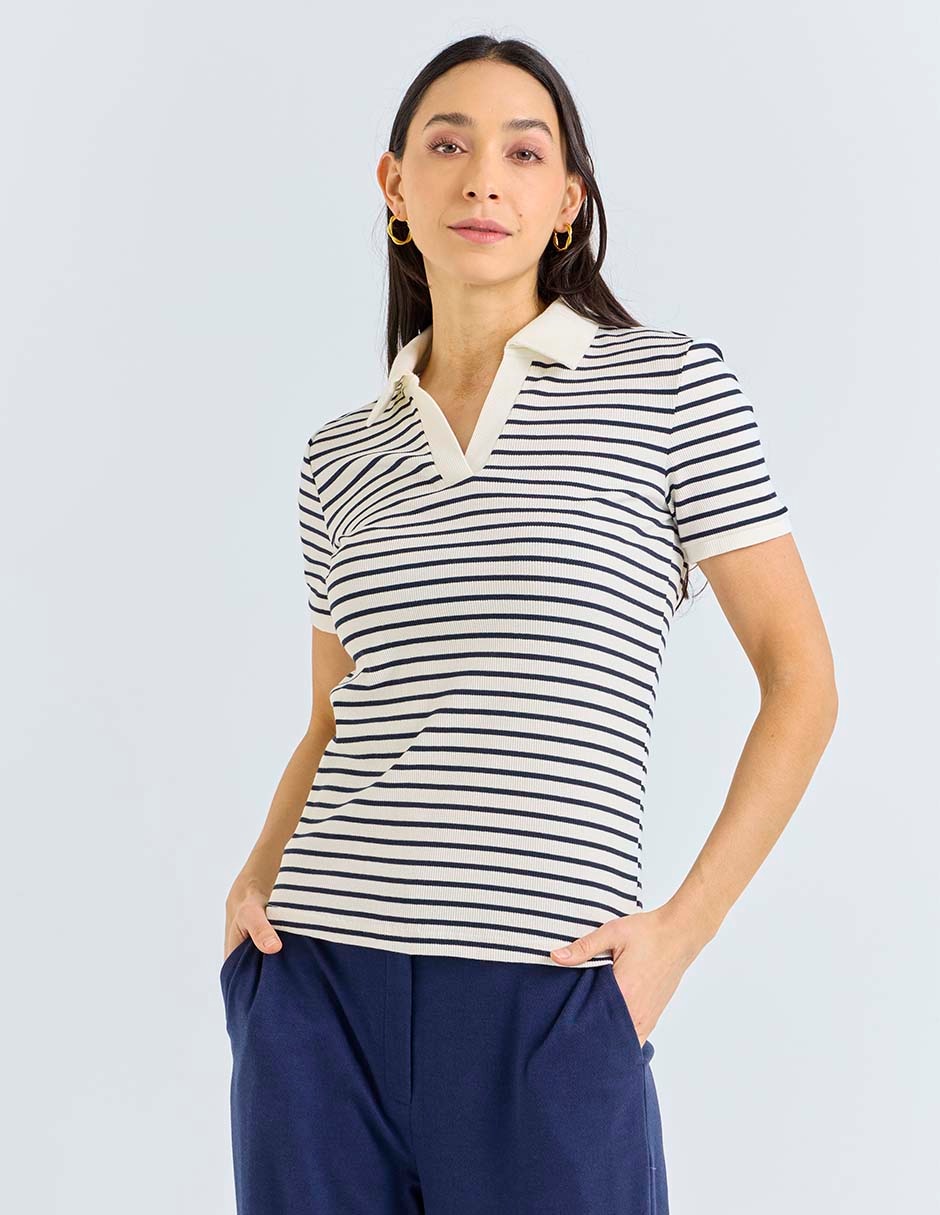 Playera tipo polo para mujer