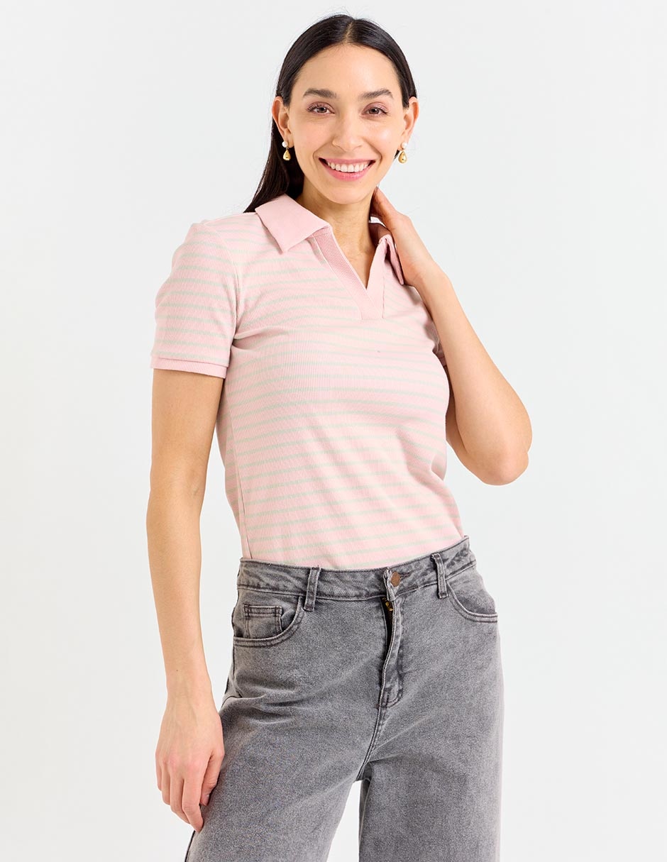 Playera tipo polo para mujer