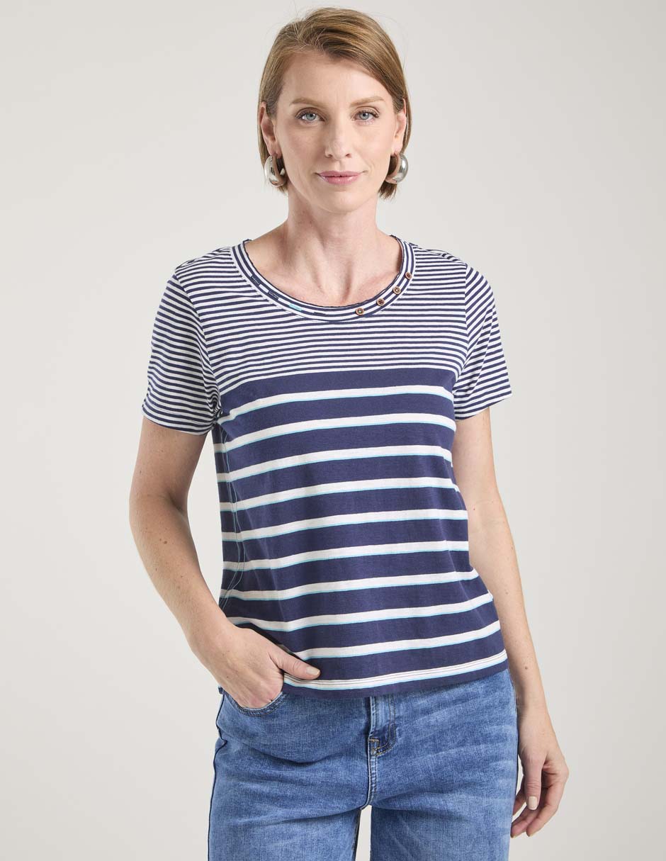 Playera manga corta cuello redondo para mujer Playera manga corta cuello redondo para mujer