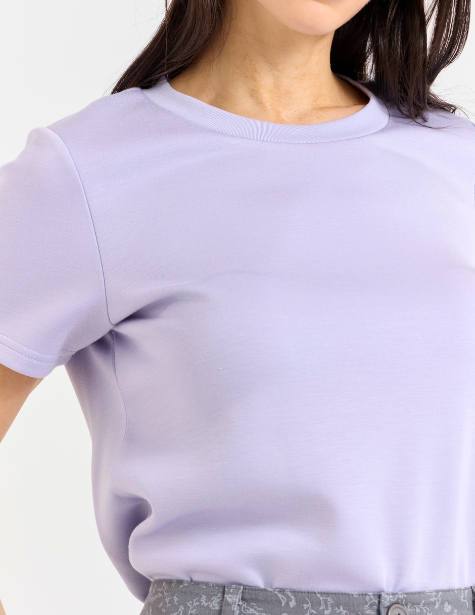 Playera manga corta cuello redondo para mujer 4