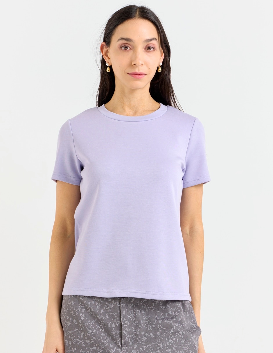 Playera manga corta cuello redondo para mujer 5