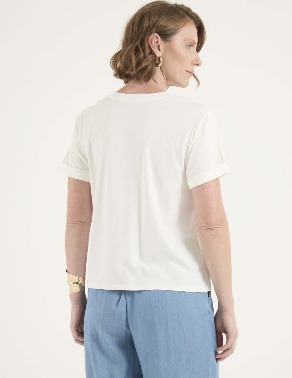 Playera manga corta cuello redondo para mujer 2