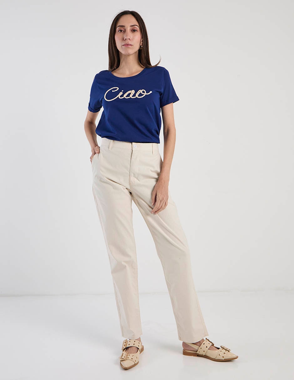 Playera manga corta cuello redondo para mujer 3