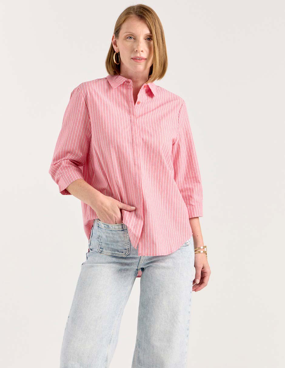 Blusa camisera manga 3/4 para mujer Blusa camisera manga 3/4 para mujer