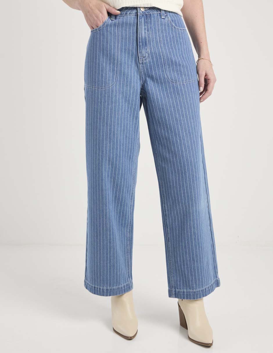 Jeans wide leg corte cintura para mujer Jeans wide leg corte cintura para mujer