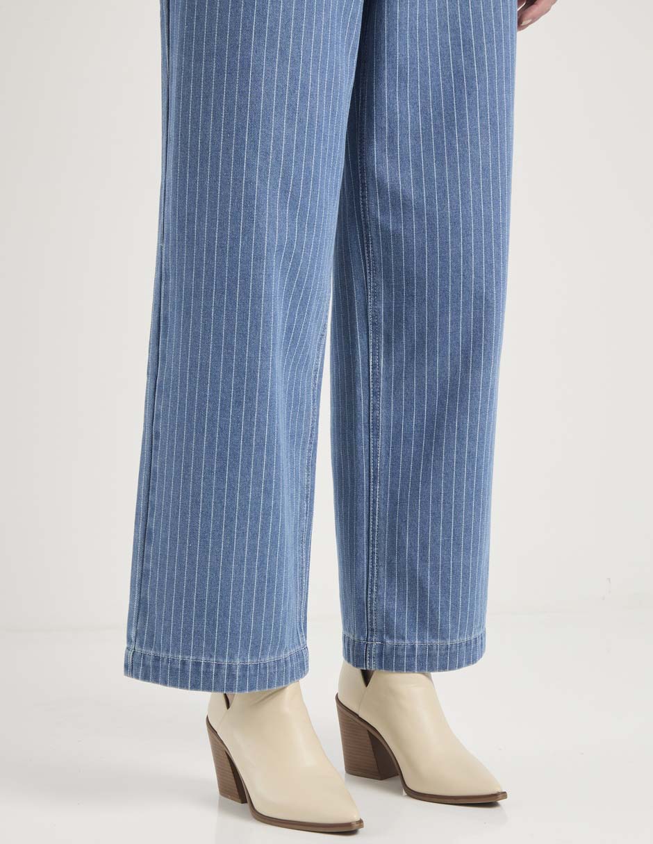Jeans wide leg corte cintura para mujer 5