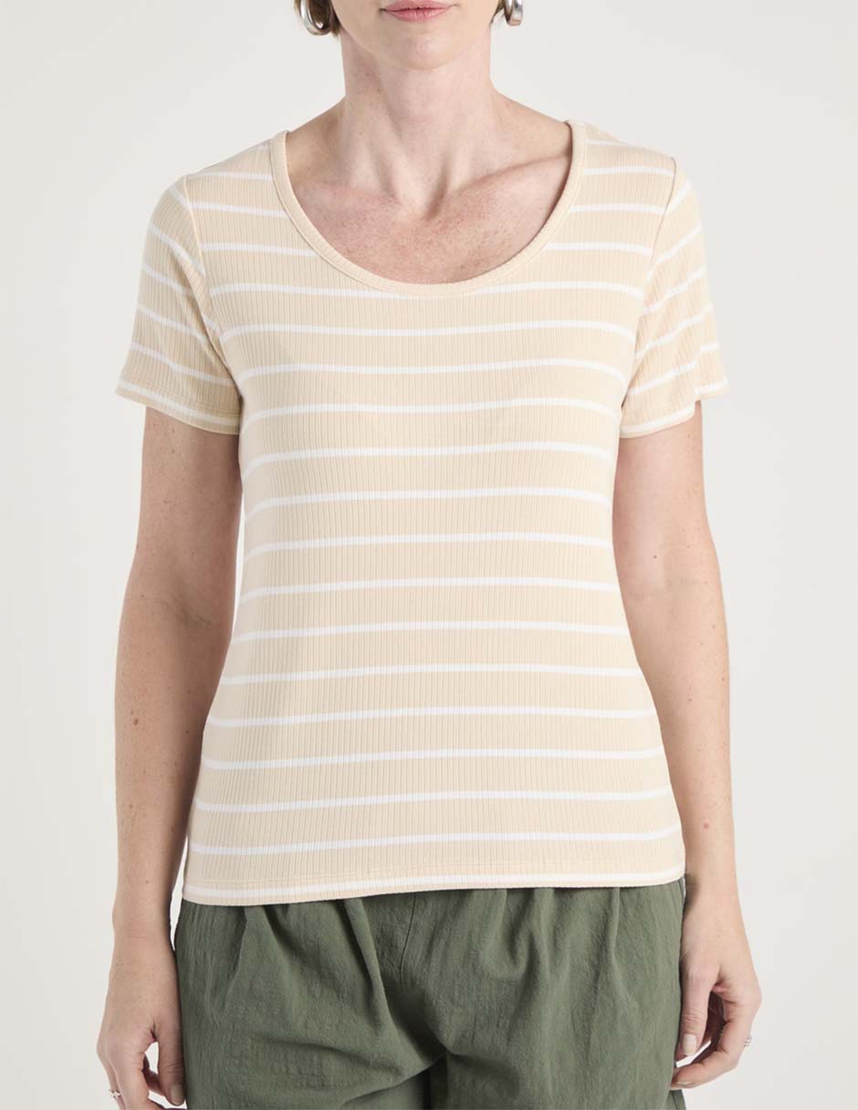Playera manga corta cuello redondo para mujer 5