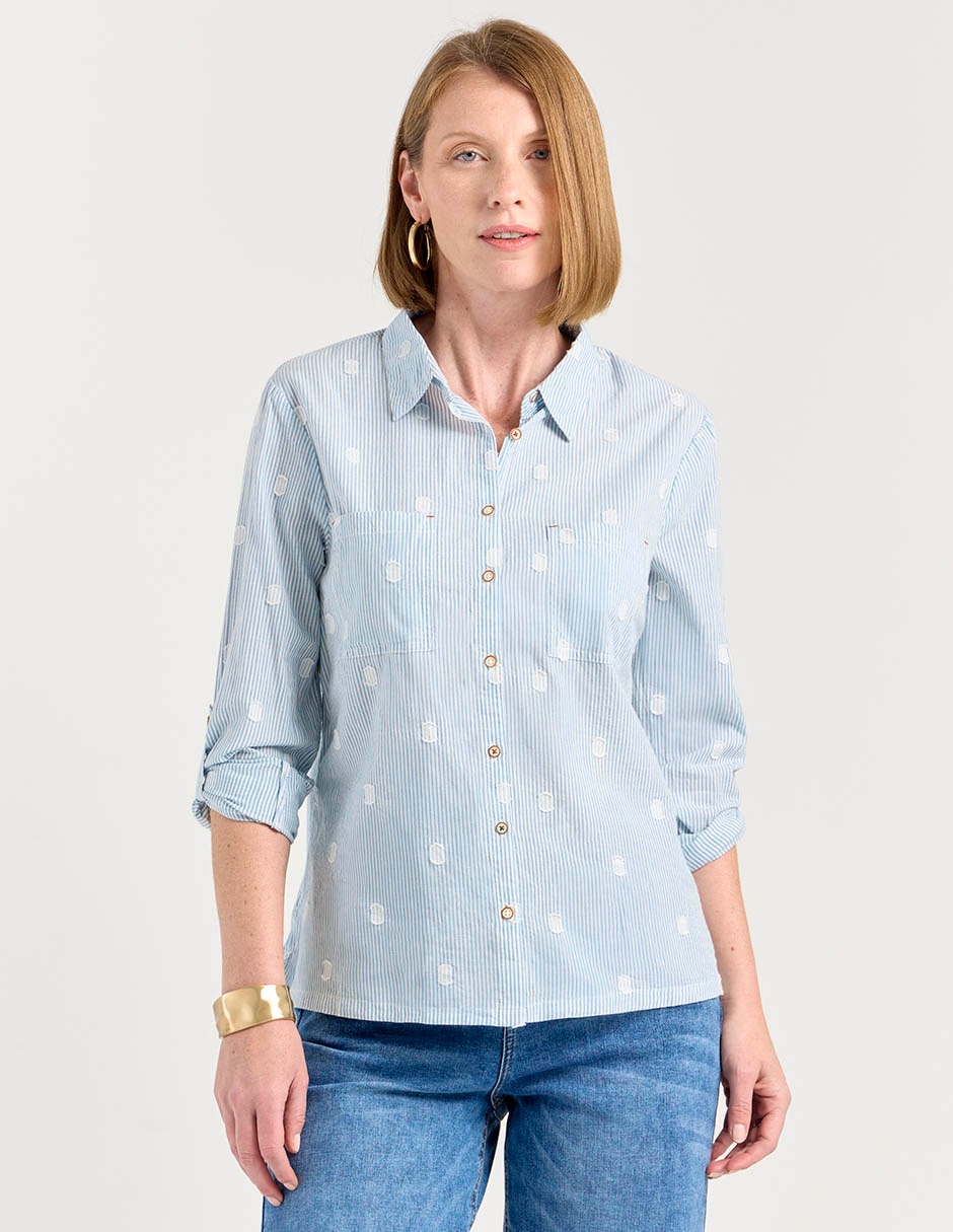 Blusa camisera manga larga para mujer Blusa camisera manga larga para mujer