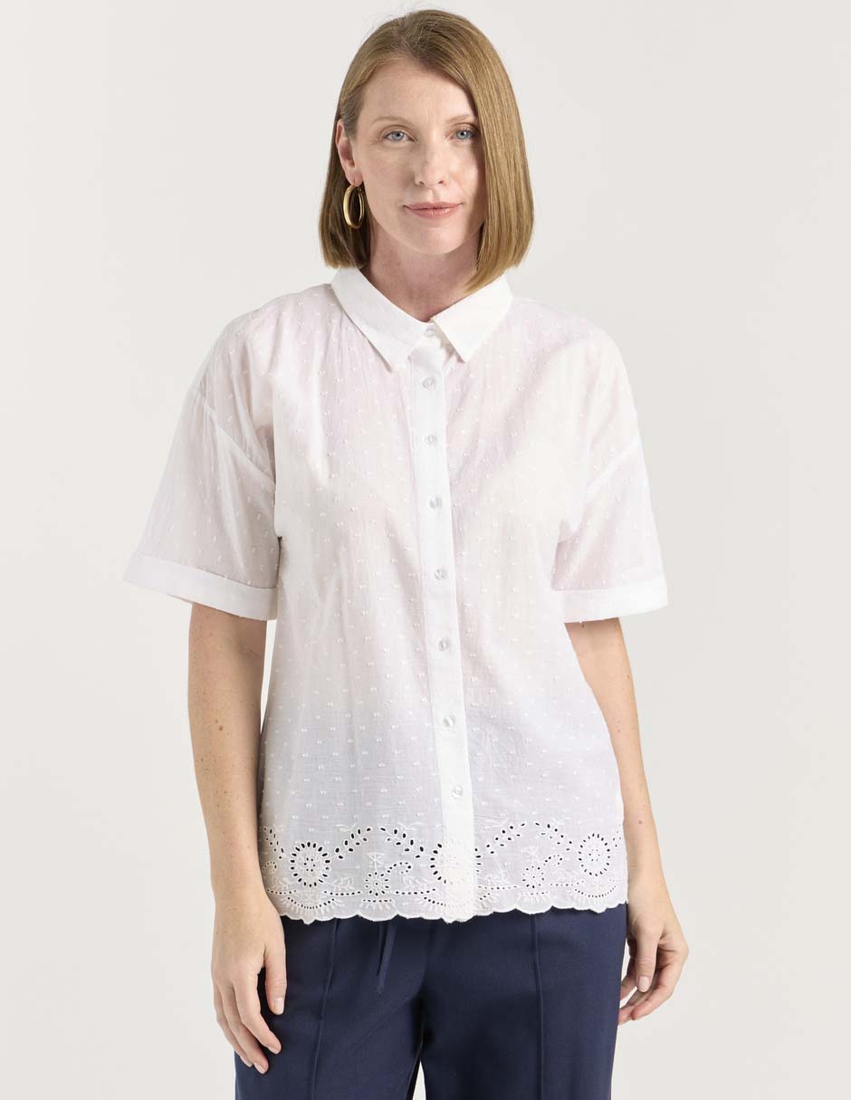 Blusa camisera manga al codo para mujer Blusa camisera manga al codo para mujer