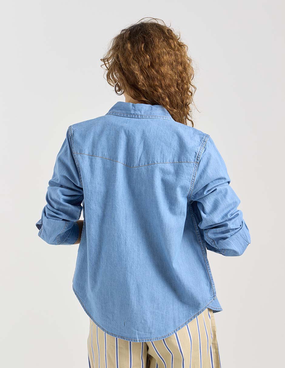 Blusa camisera manga larga para mujer 2