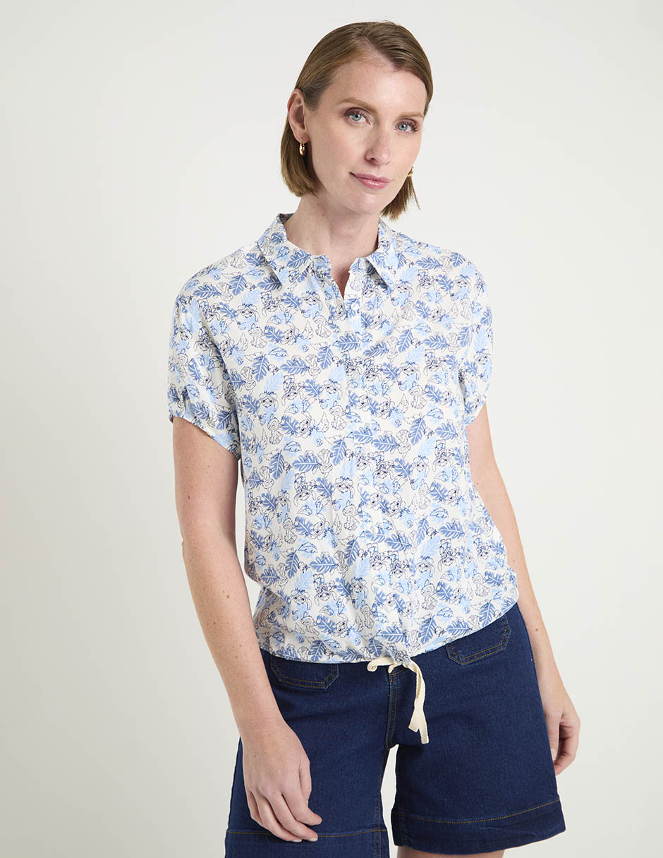 Blusa camisera manga corta para mujer Blusa camisera manga corta para mujer