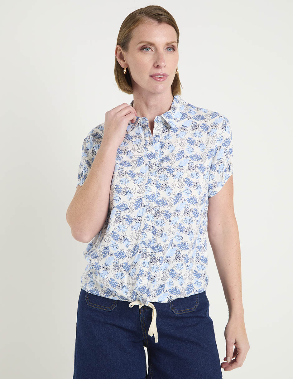 Blusa camisera manga corta para mujer 2