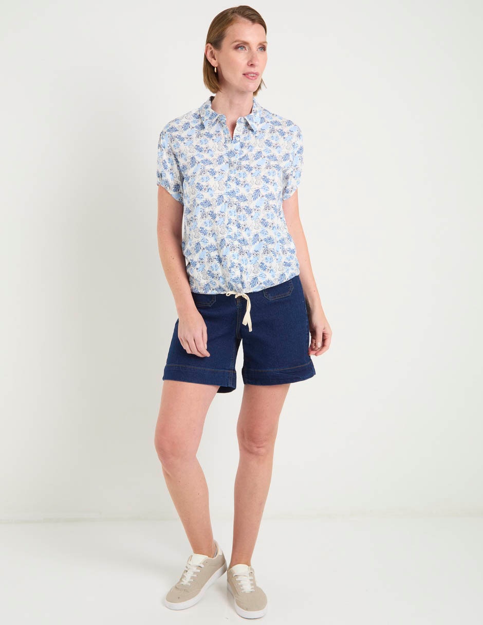 Blusa camisera manga corta para mujer 3