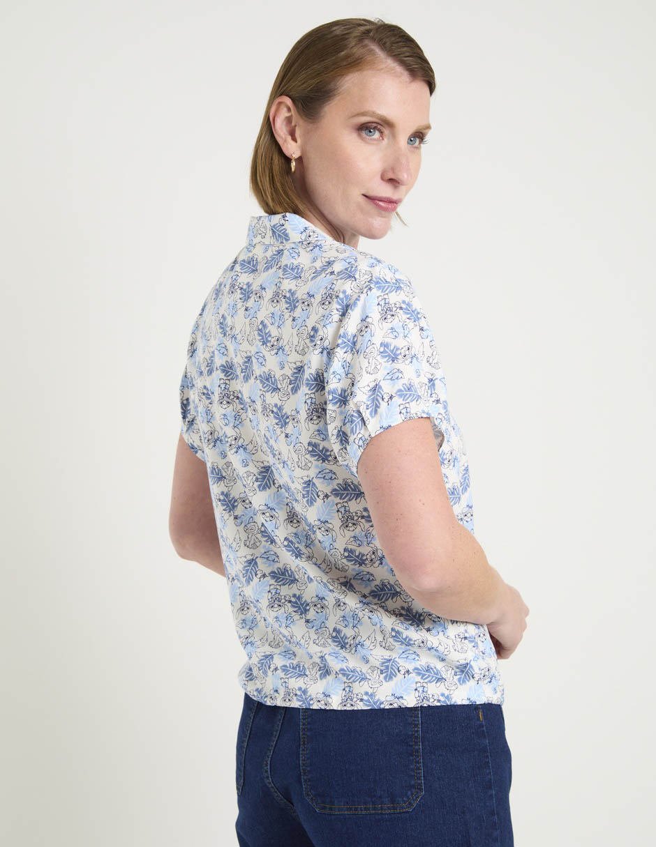 Blusa camisera manga corta para mujer 6