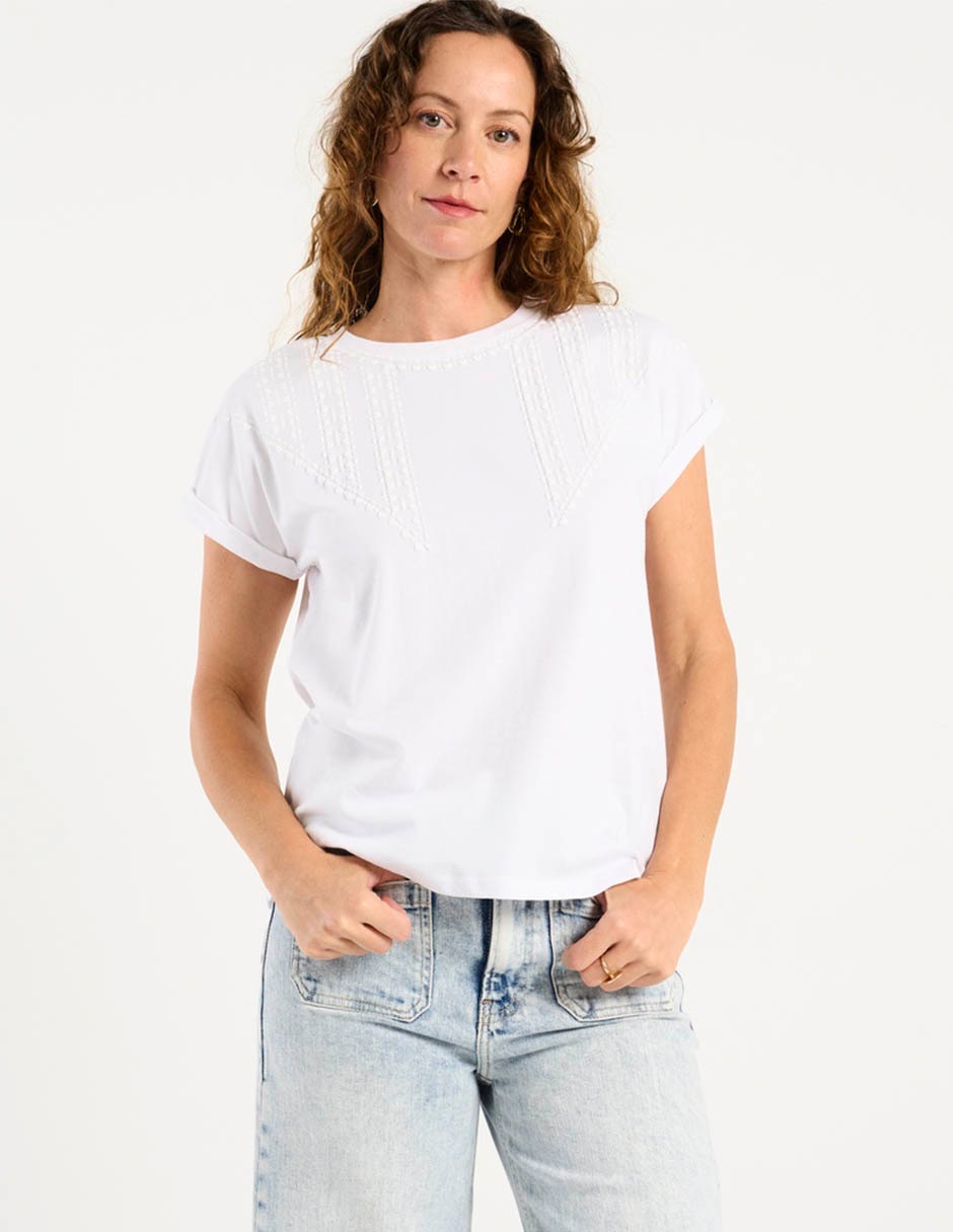 Playera manga corta cuello redondo para mujer Playera manga corta cuello redondo para mujer