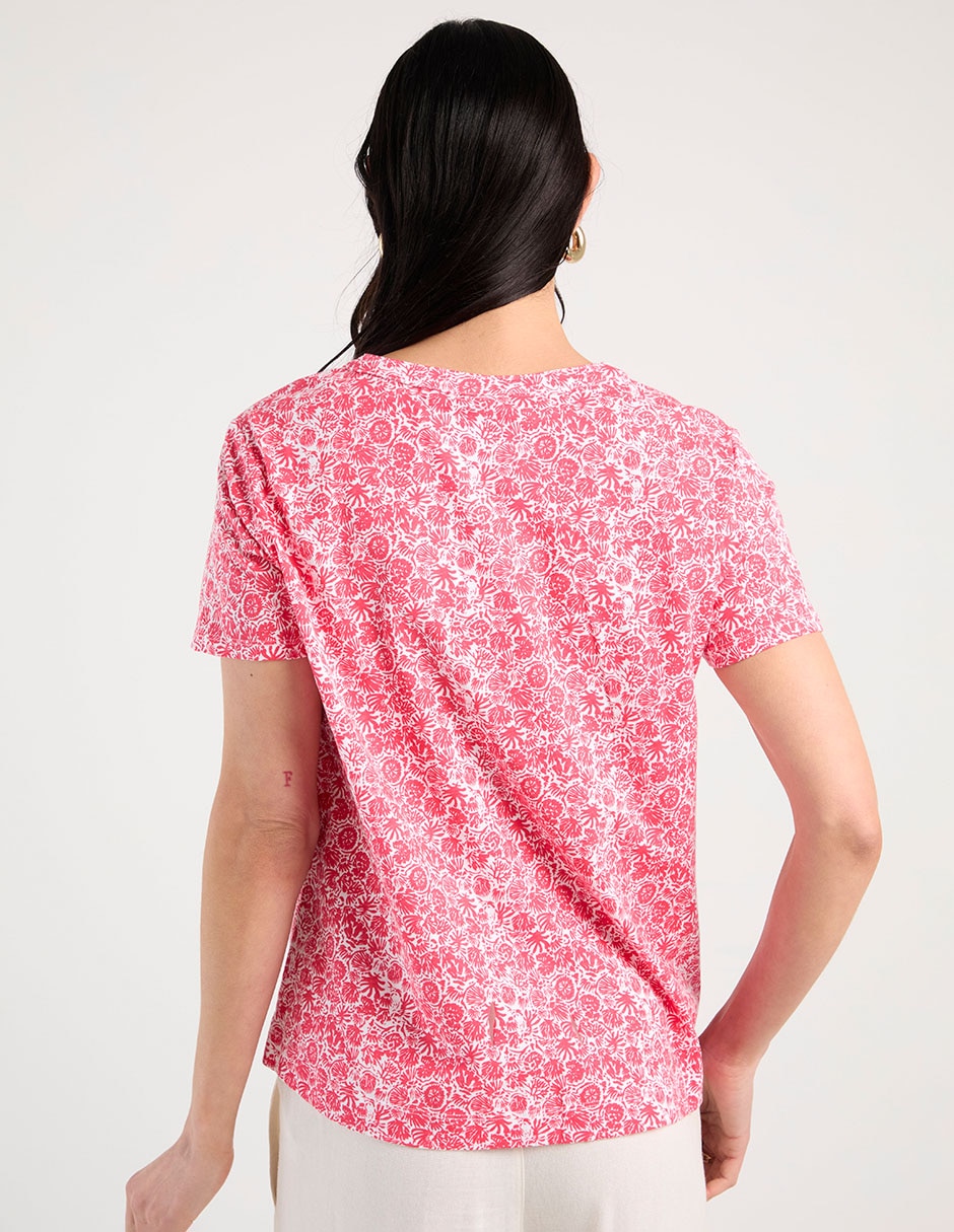 Playera manga corta cuello V para mujer 6