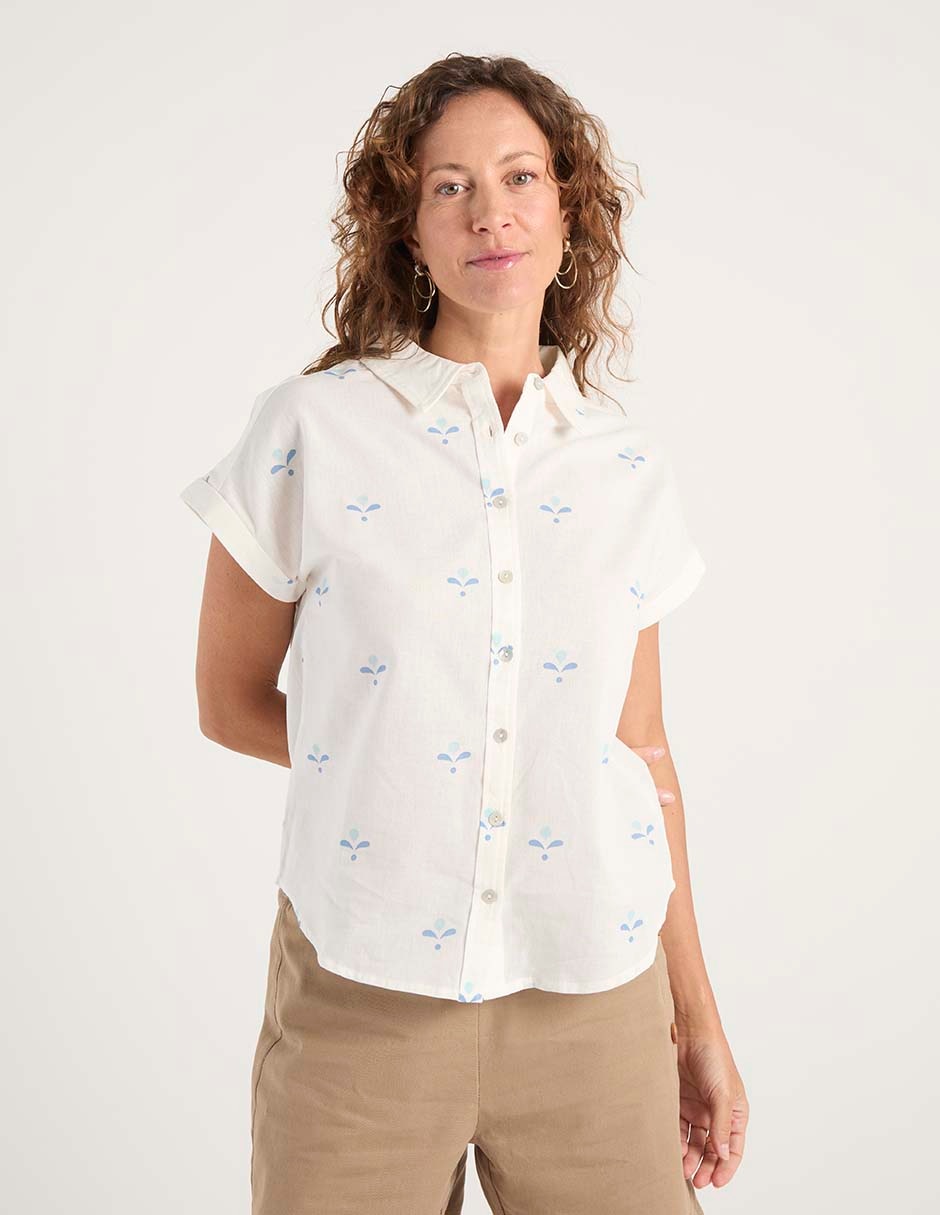 Blusa camisera manga corta para mujer Blusa camisera manga corta para mujer