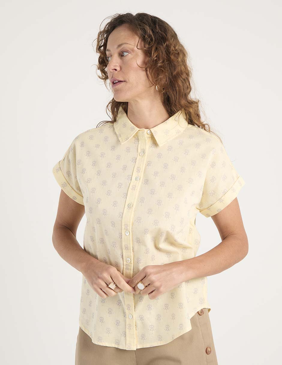 Blusa camisera manga corta para mujer Blusa camisera manga corta para mujer