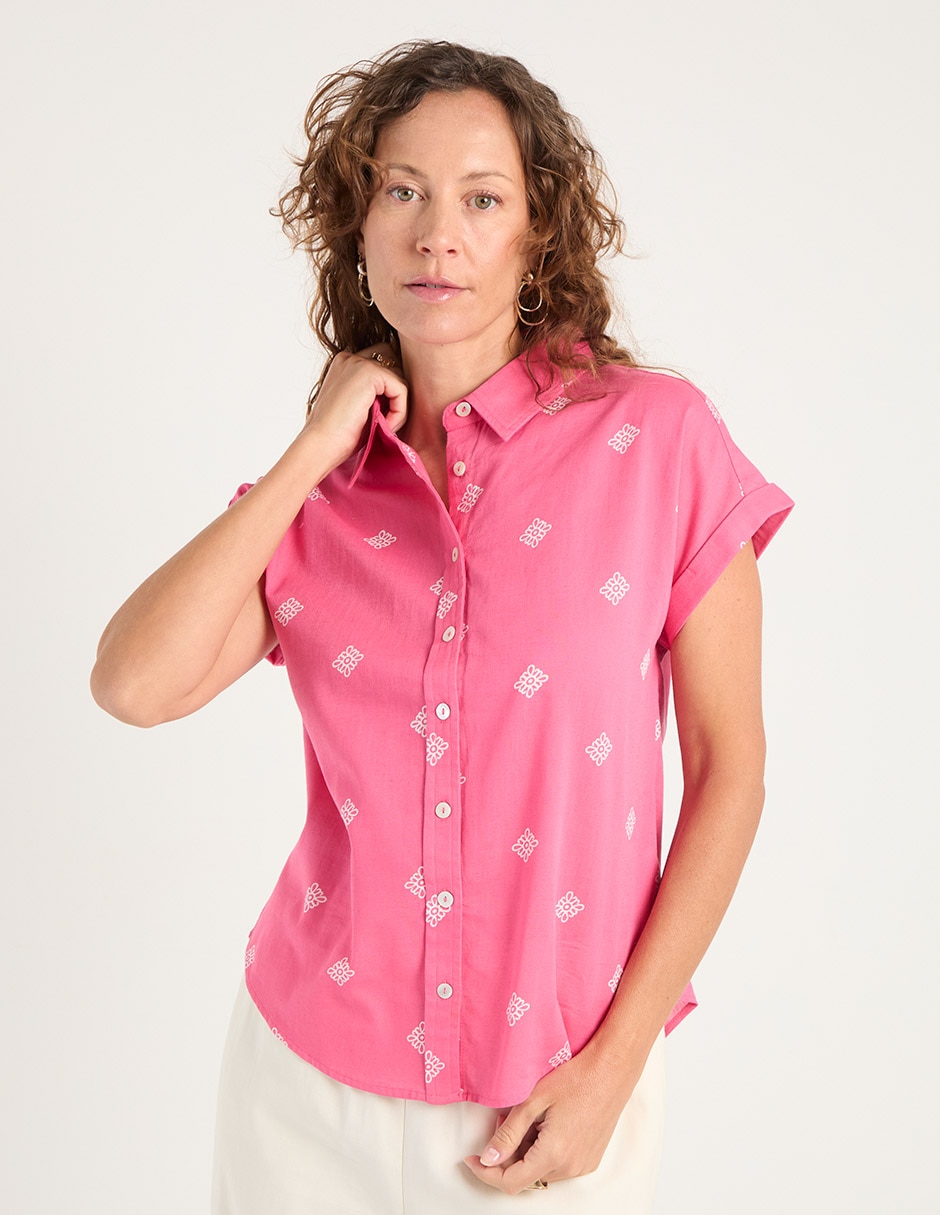 Blusa manga corta para mujer