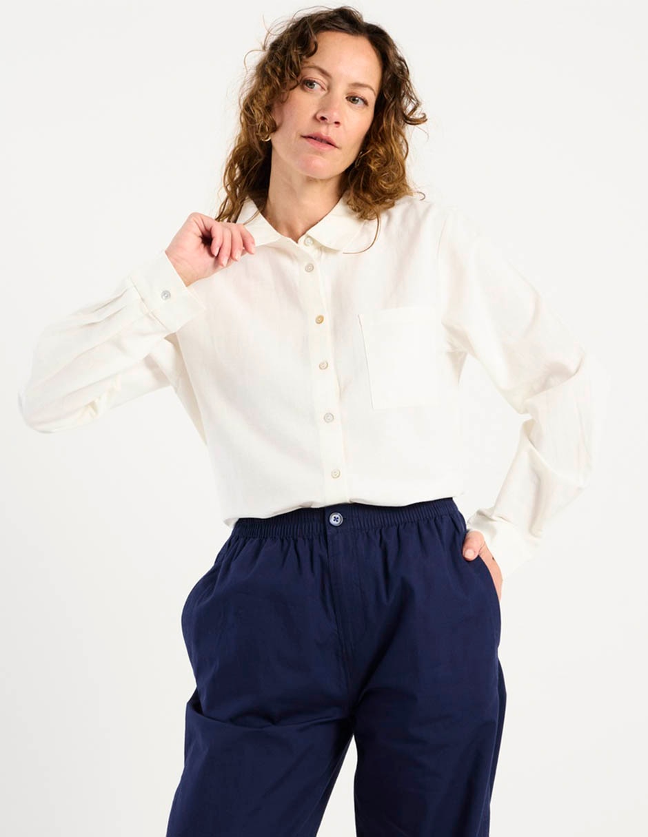 Blusa camisera manga larga para mujer