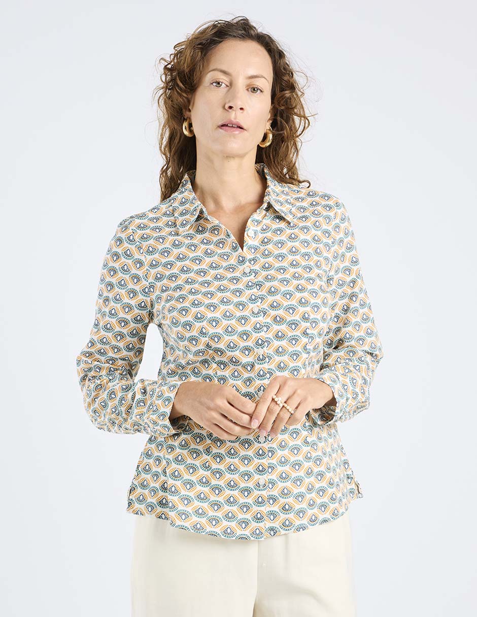 Blusa camisera manga larga para mujer Blusa camisera manga larga para mujer