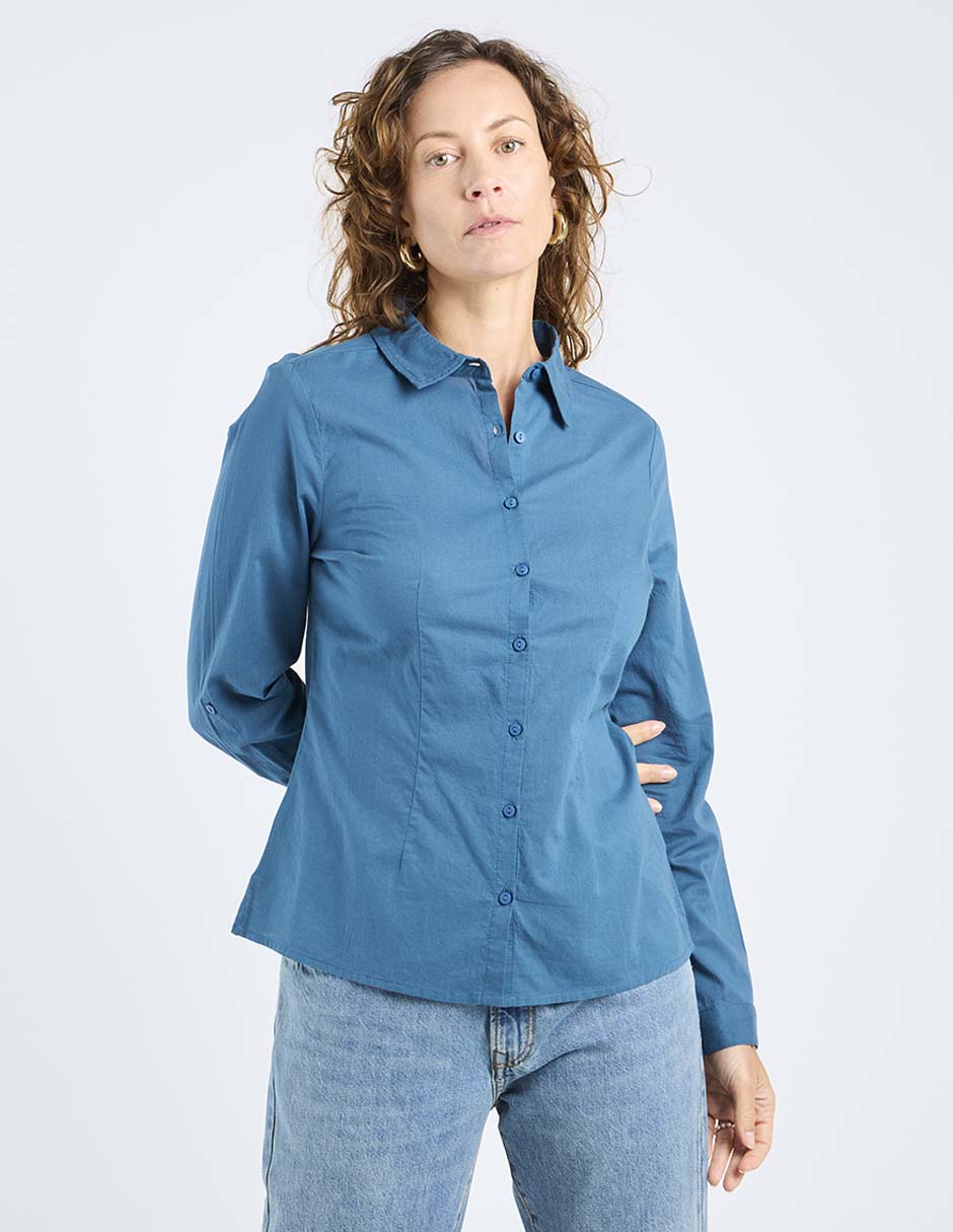 Blusa camisera manga larga para mujer Blusa camisera manga larga para mujer