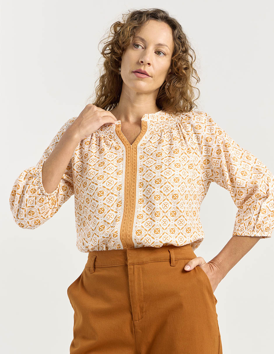 Blusa manga 3/4 para mujer Blusa manga 3/4 para mujer