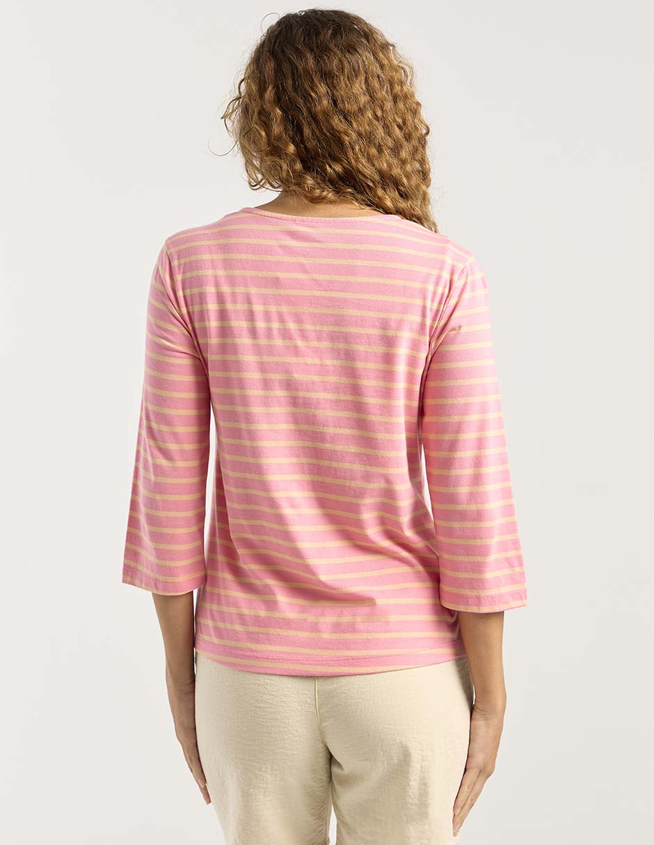 Playera manga 3/4 cuello cuadrado para mujer 6