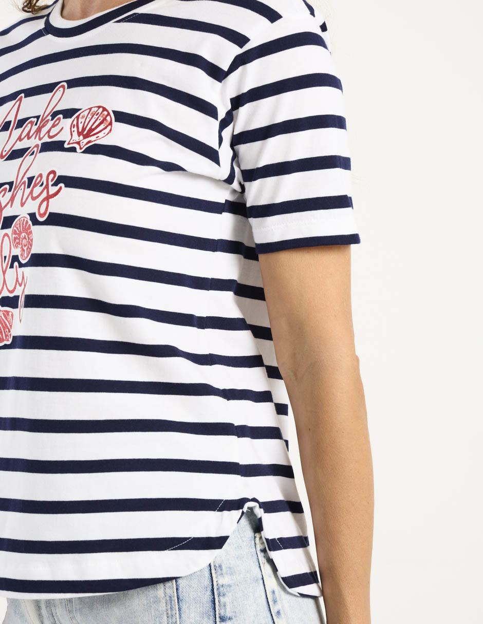 Playera manga corta cuello redondo para mujer 5