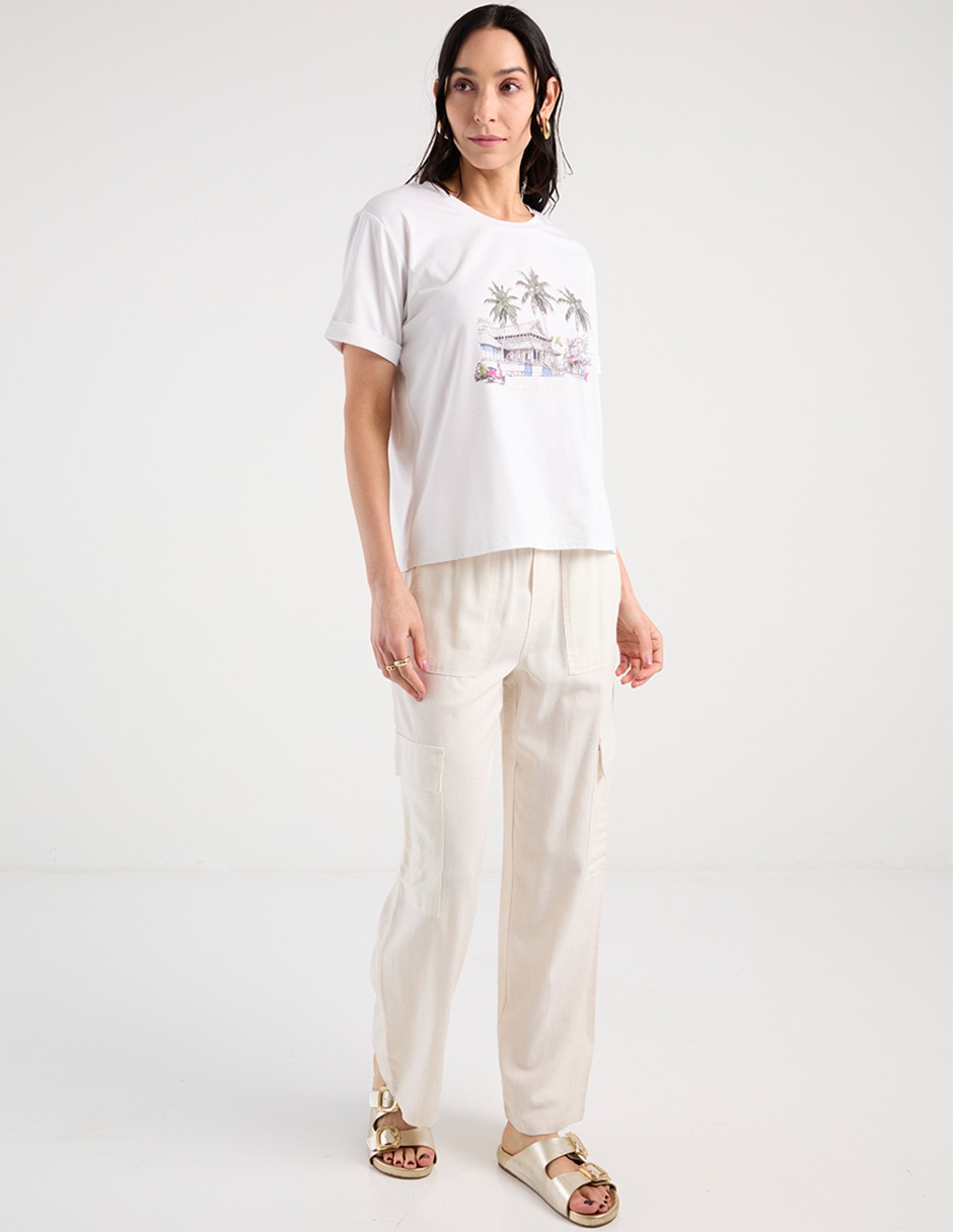 Playera manga corta cuello redondo para mujer 3