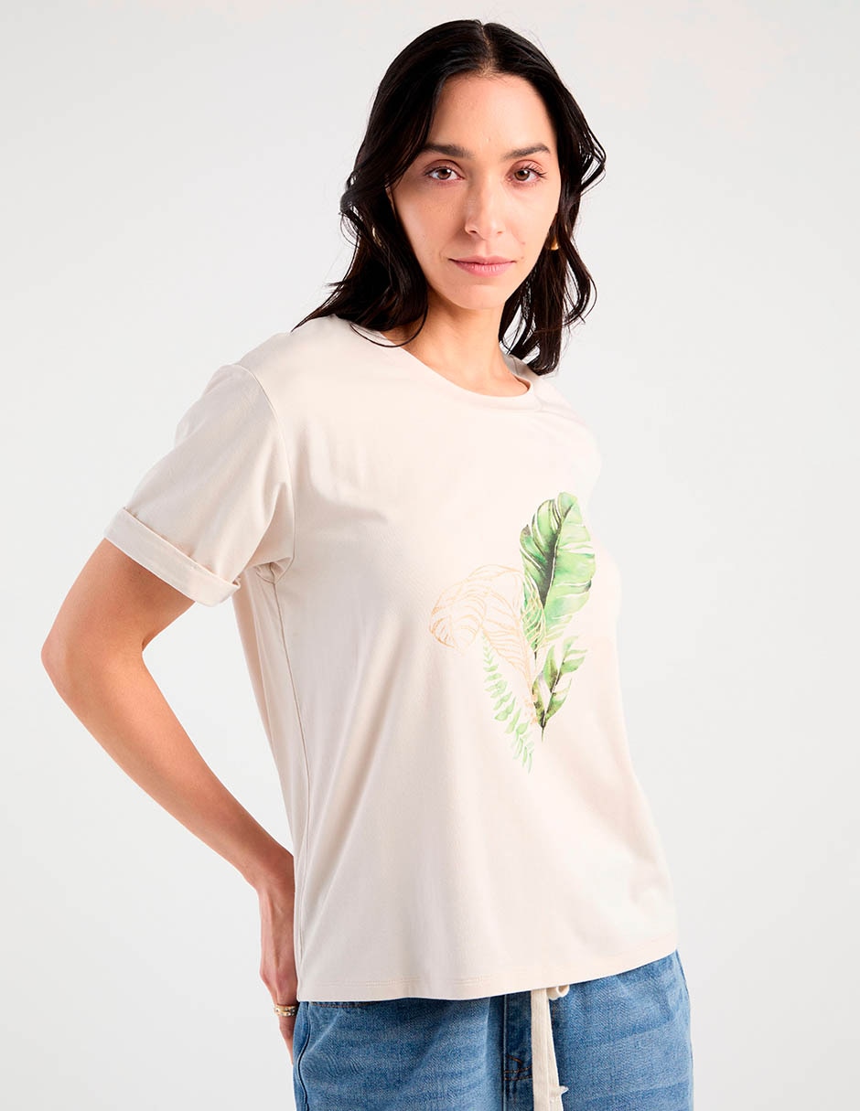 Playera manga corta cuello redondo para mujer Playera manga corta cuello redondo para mujer
