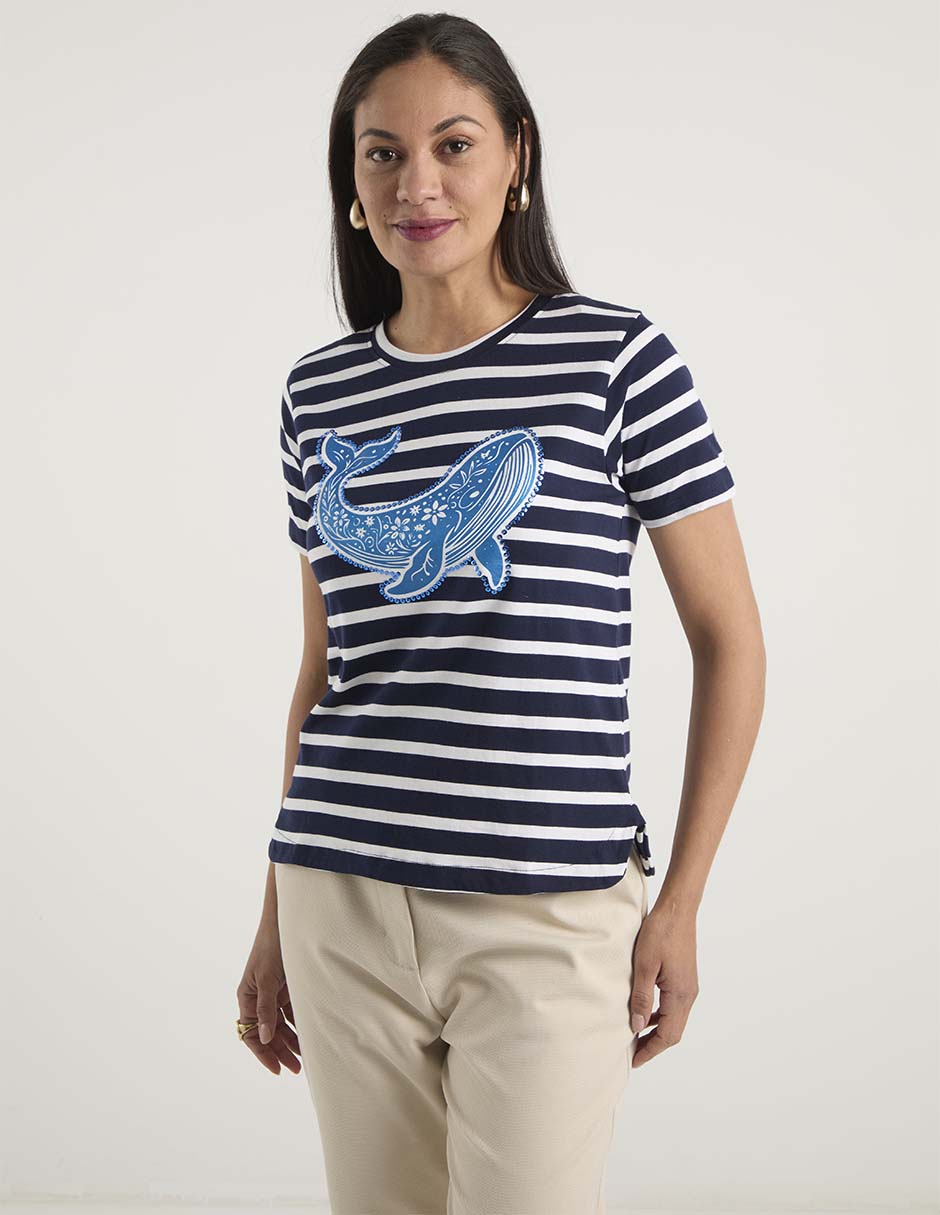 Playera manga corta cuello redondo para mujer 2