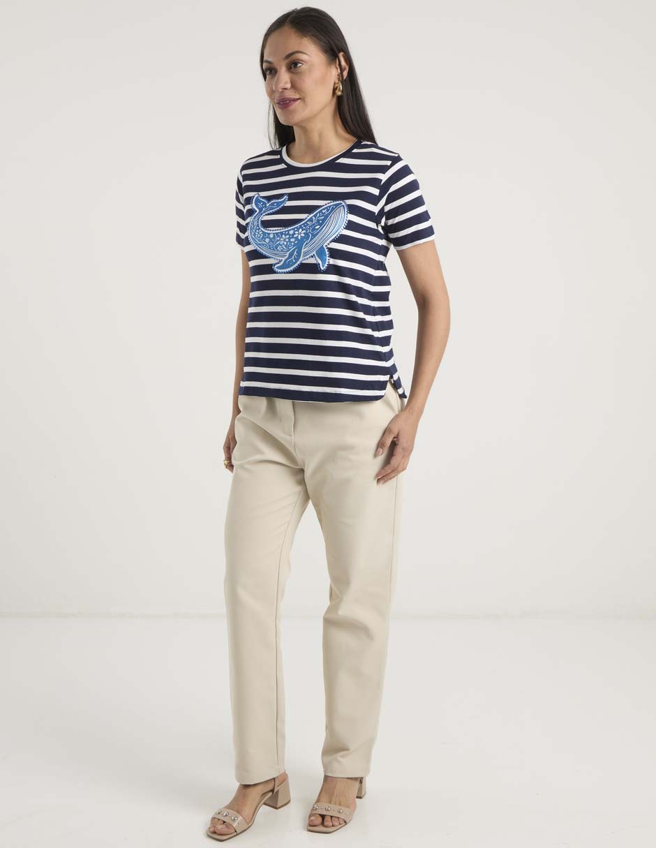 Playera manga corta cuello redondo para mujer 3